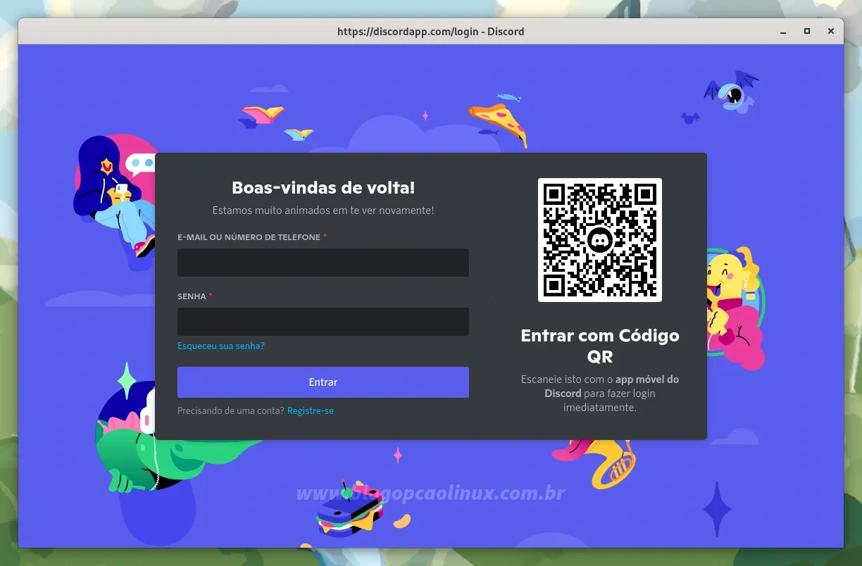 Discord executando no Fedora 37 Workstation