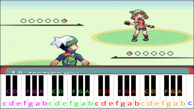 Battle Rival (Pokemon RSE) Piano / Keyboard Easy Letter Notes for Beginners