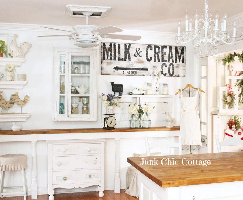 Junk Chic Cottage French Farmhouse  Faux Brick Wall 