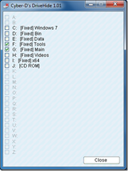 Hide Drive In Windows Instantly Using DriveHide