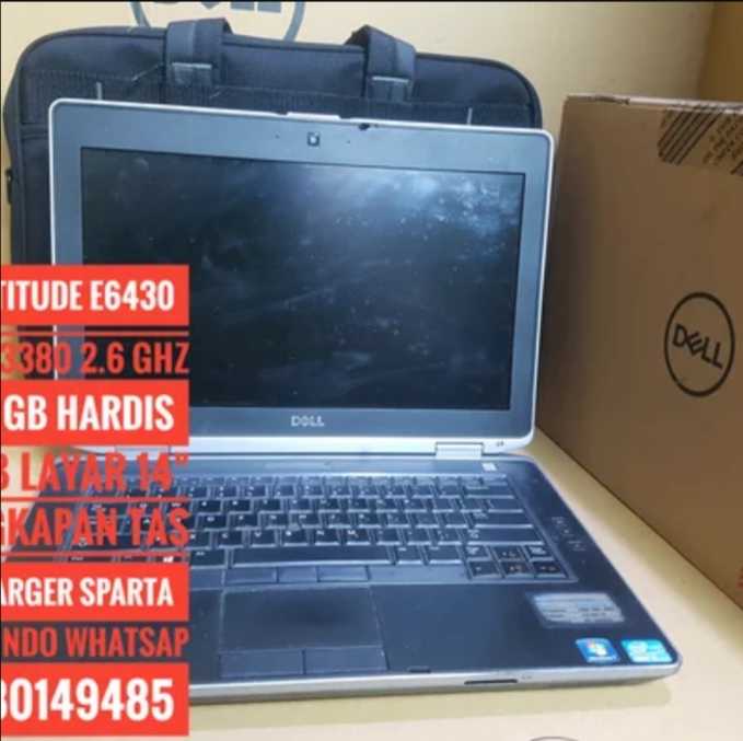 Jual Laptop Netbook Dell Latitude E 6430 core i5 Ful dus lansung siap pakai