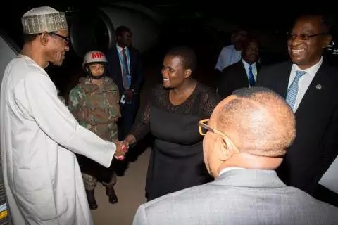 President Buhari Lands In South Africa For China-Africa Forum