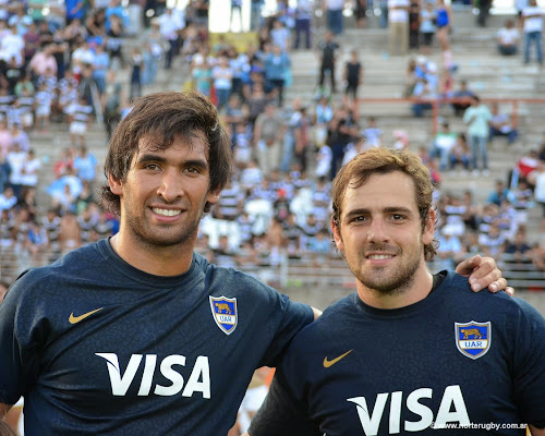 Matías Orlando junto a Nicolás Sánchez en Los Pumas