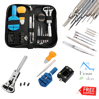 Watch Repair Tool Kit Zip Case Battery Bracelet Repair Opener Remover Screwdrive   Portable handy box set design, easy to carry.  It can be set in different positions for different size cases. Small, convenient, easy to use.