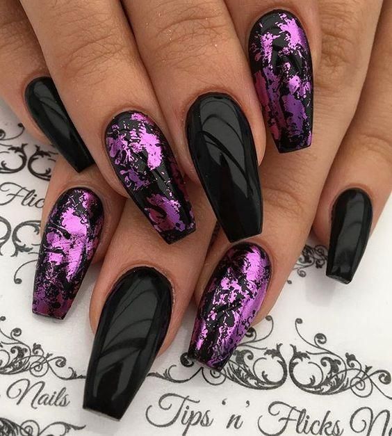 Pretty Nail Designs in Dark Colors