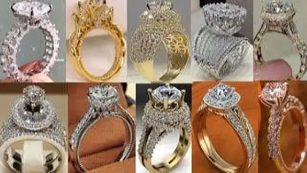Rings made of white gold with diamonds Gemstone ring