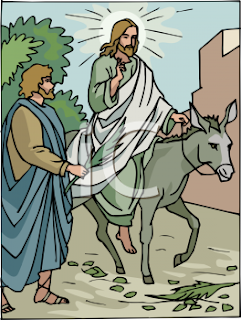  Picture of Jesus on donkey and blessing the man Drawing art