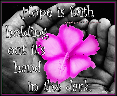 Recovery Quote Of The Week: Feb 2, 2009. "Hope is faith holding out it's 