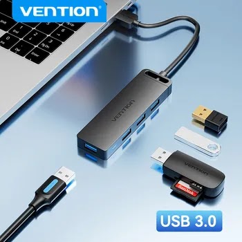 Vention USB Hub 3.0 Multi USB Splitter 4 USB Port 3.0 2.0 with Micro Charge Power - 