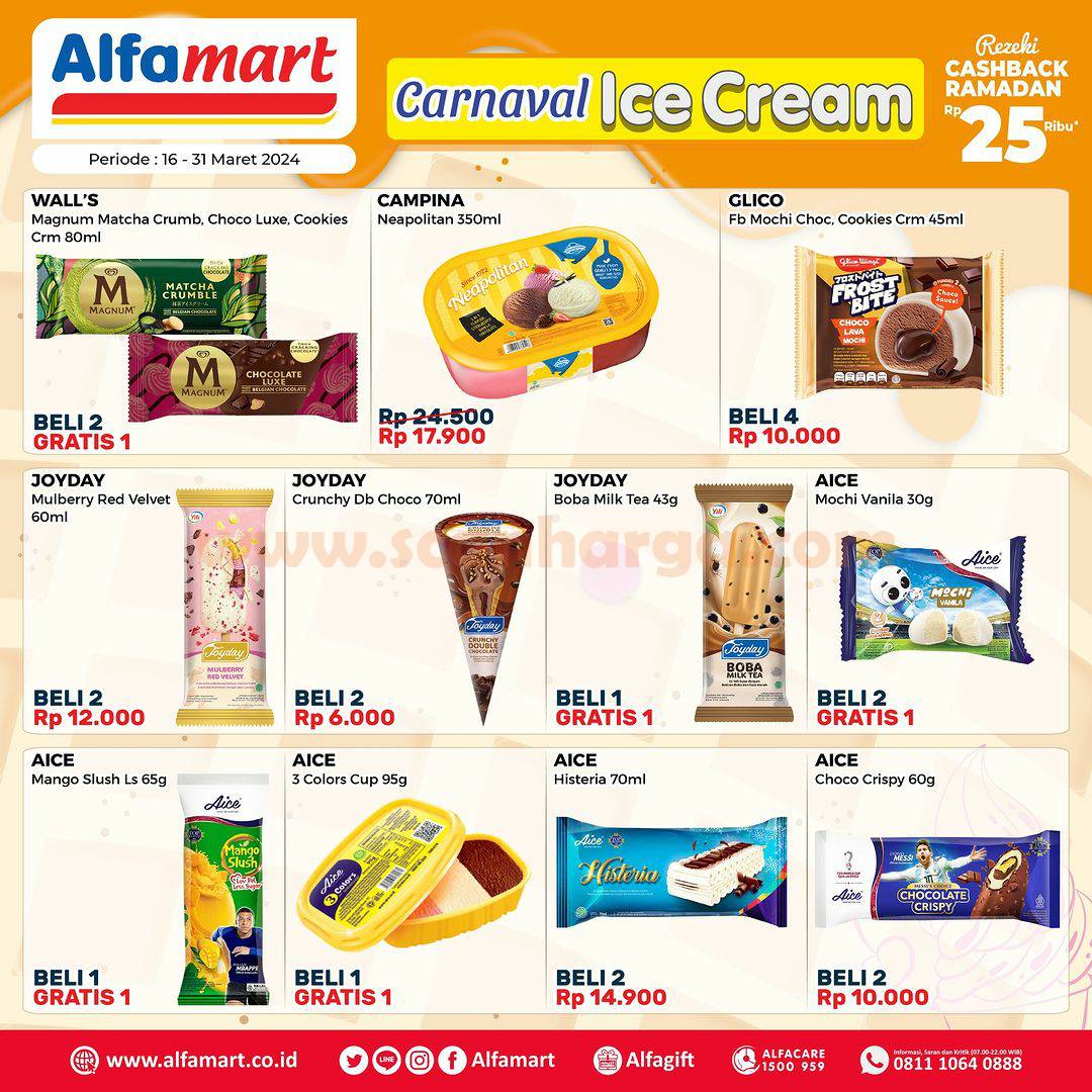 Promo ALFAMART Carnaval ICE CREAM Terbaru 16 - 31 Maret 2024