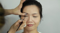 Inner Double Folded Eyelid Makeup -Apply gel eyeliner on the lash line and wing out slightly the outer corner.