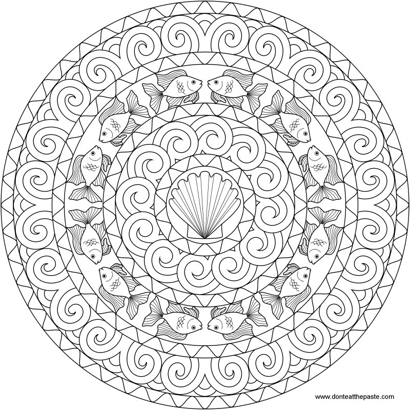 Don't Eat the Paste: Goldfish Mandala to color