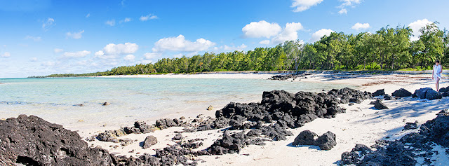 panorama isola maurizius, isola cervi, mauritius spiaggia vulcanica