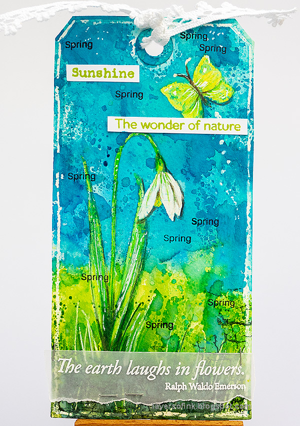 Layers of ink - Snowdrop Tag Tutorial by Anna-Karin Evaldsson. With Simon Says Stamp Thoughtful Flowers stamp set.