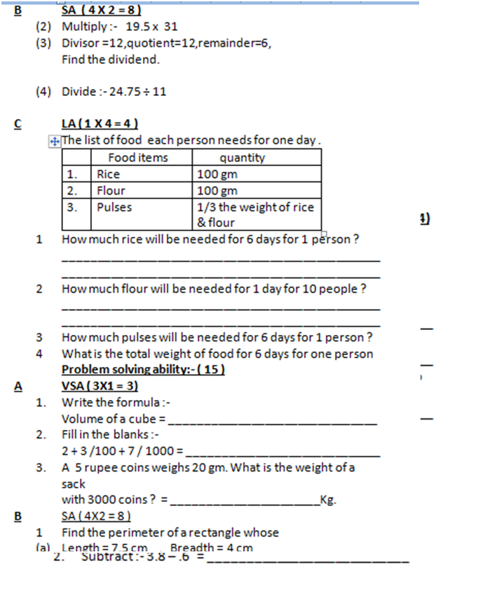 KV AFS PRIMARY SECTION HOME WORKS: CLASS 5- MATHS - MODEL ...