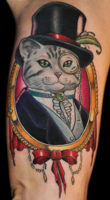 Gentleman Katze Tattoo