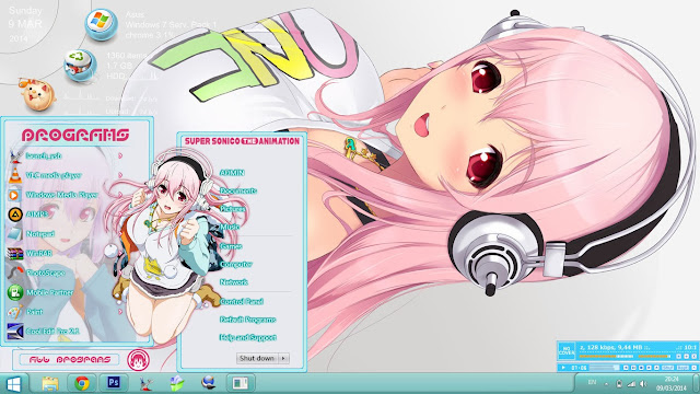 Windows 7 Theme Super Sonico Animation by Bashkara