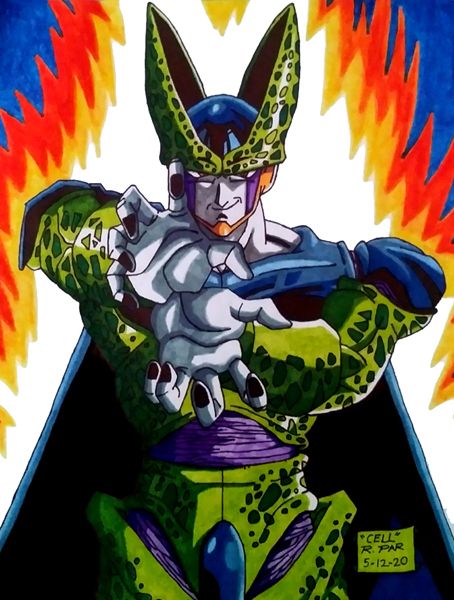 My drawing of 'Perfect Cell' from DRAGON BALL Z.