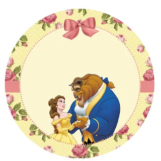 Beauty and the Beast with Roses Toppers or Free Printable Candy Bar  Labels.