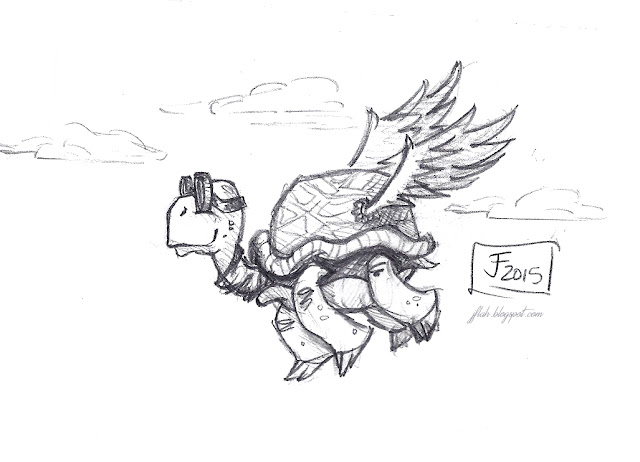 Flying Turtle Sketch - JFleming 2015