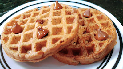 simple waffle, chocolate chip waffle, cinnamon waffle with no egg