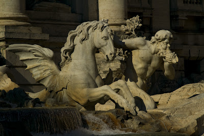 Detail of the Trevi Fountain - Rome, Italy