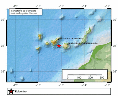 Un terremoto de baja intensidad más entre Gran Canaria y Tenerife 25 octubre
