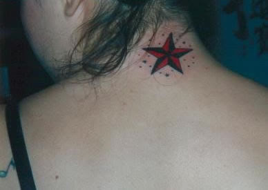 Michelle Branch Red Star Tattoos On Her Neck