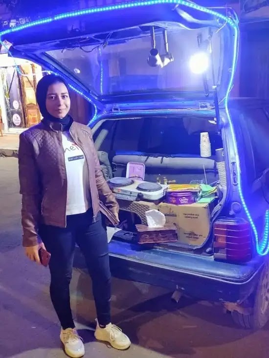 Asma Ismail ... an Egyptian girl who transformed her car bag into a cafeteria