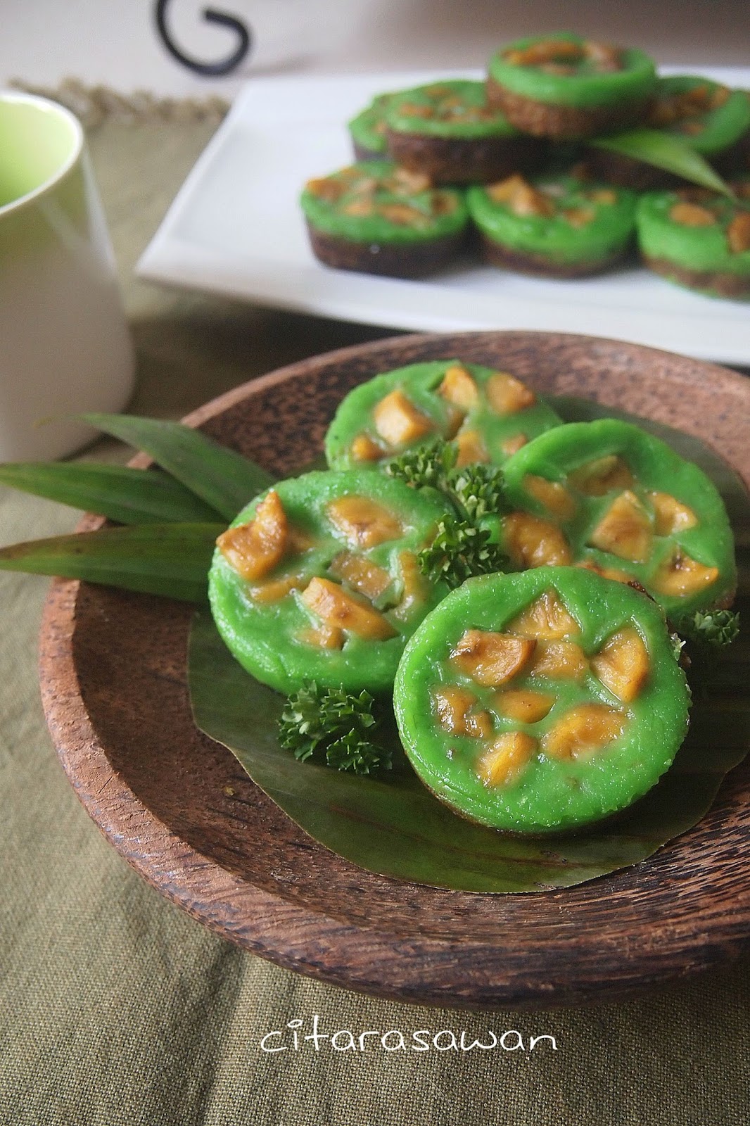 Kuih Bakar Pisang Pandan / Bingka Pisang Pandan ~ Resepi 