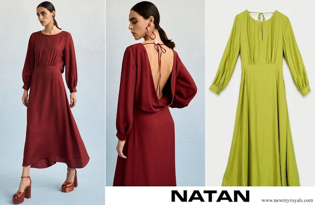 Queen Maxima wore Natan Tasha Viscose Maxi Dress in Olive