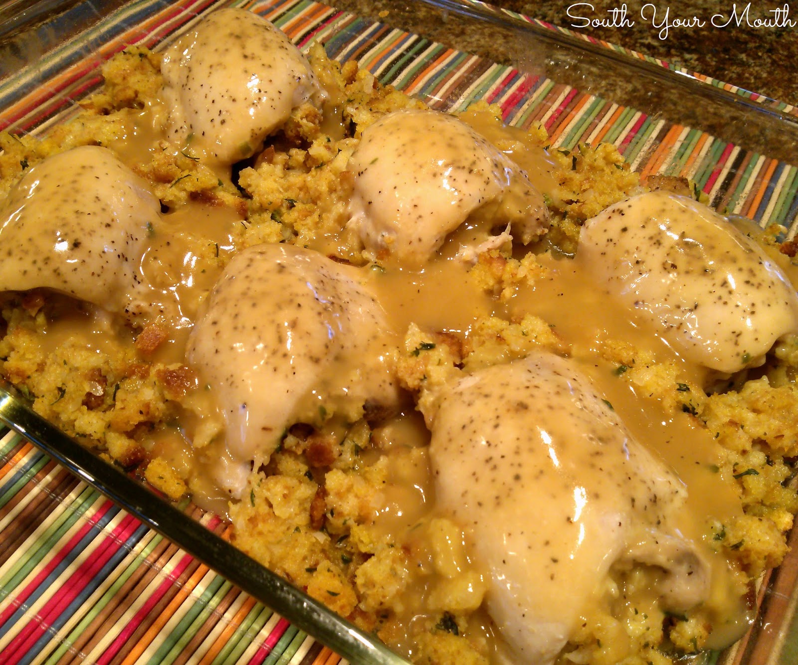 South Your Mouth Stuffed Chicken With Gravy pertaining to Chicken Casserole Gravy