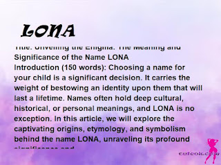 meaning of the name "LONA"