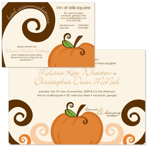 Pumpkin Themed Fall Wedding Invitations