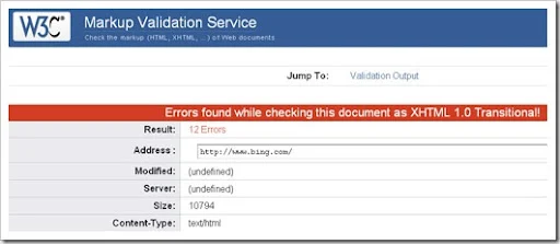 bing invalid html