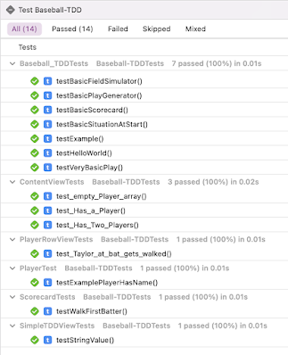 Xcode Report of Tests