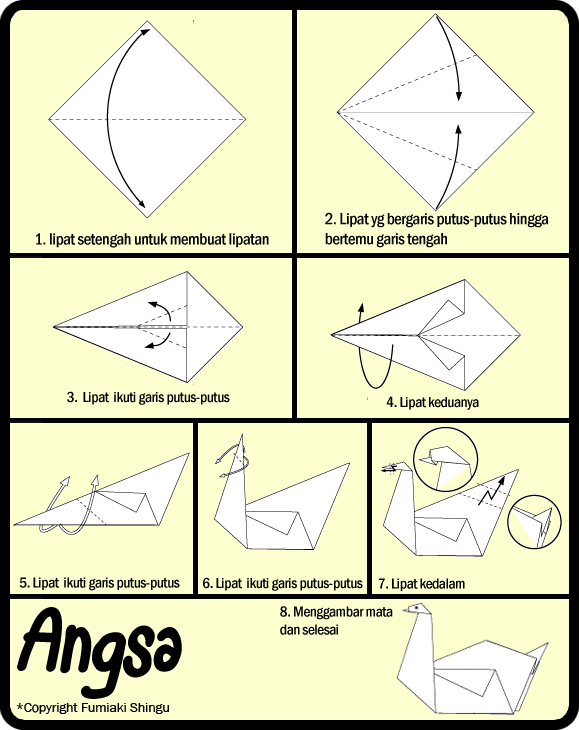 Cara Membuat Origami Angsa Untuk Anak