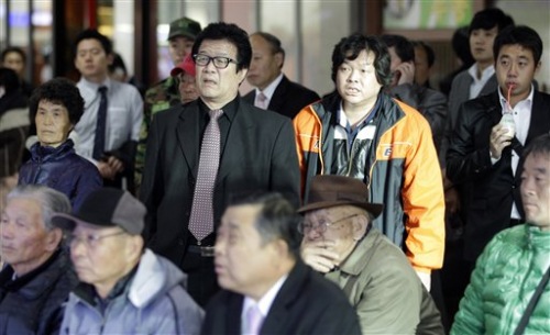 South Koreans followed the television