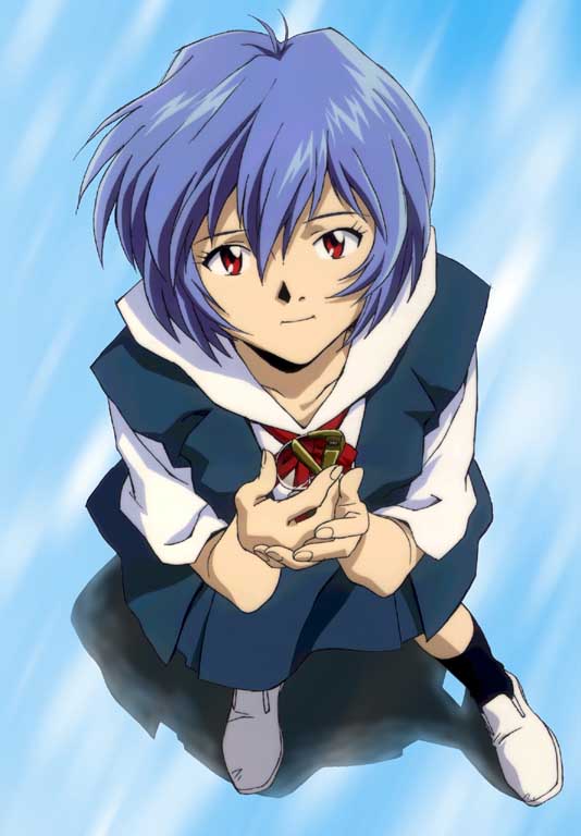 picture of Rei from the anime Evangelion.