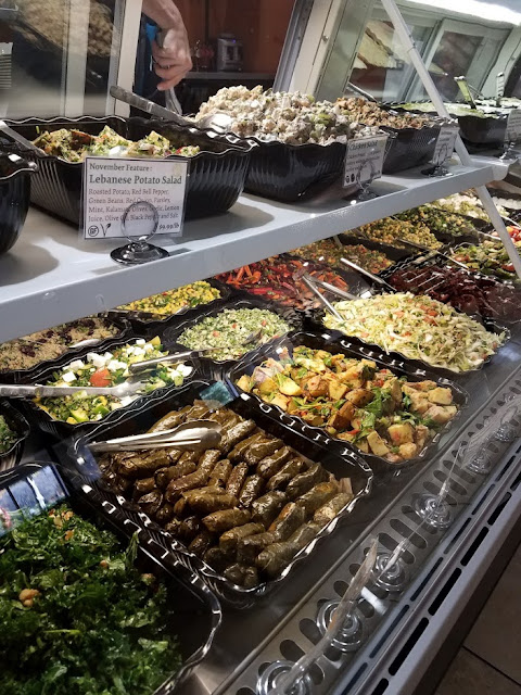 The daily spread of Lebanese food is great at Sassool. Fresh and Healthy