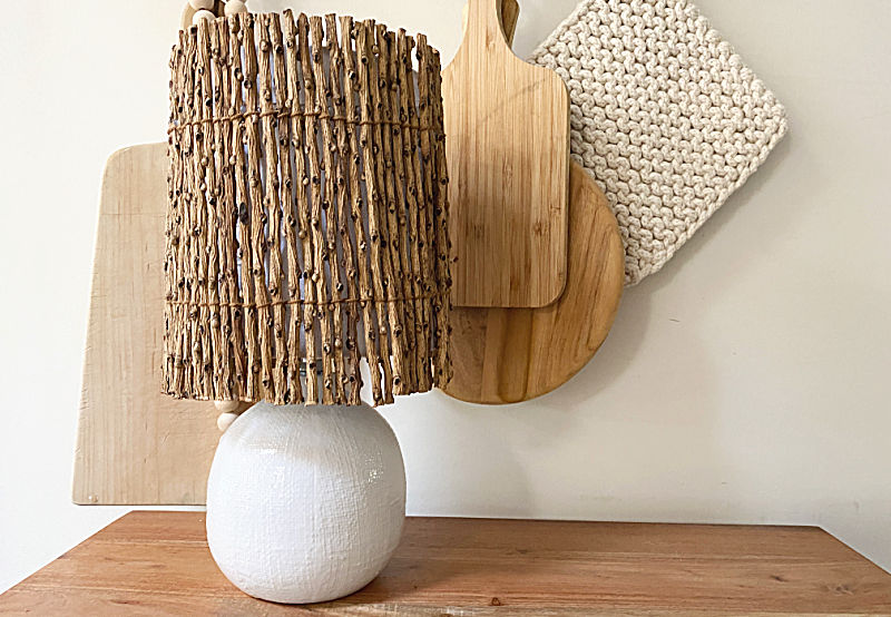 lampshade and cutting boards