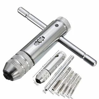 Screw Tap Socket Wrench M3-M8 Metric Thread T-Handle Reversion Tool Set Kit