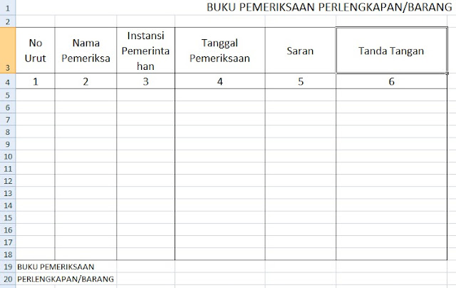 Buku Pemeriksaan Perlengkapan sekolah