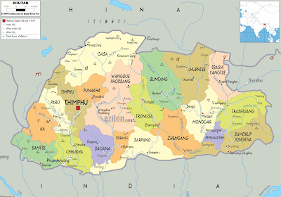 Karte von Bhutan