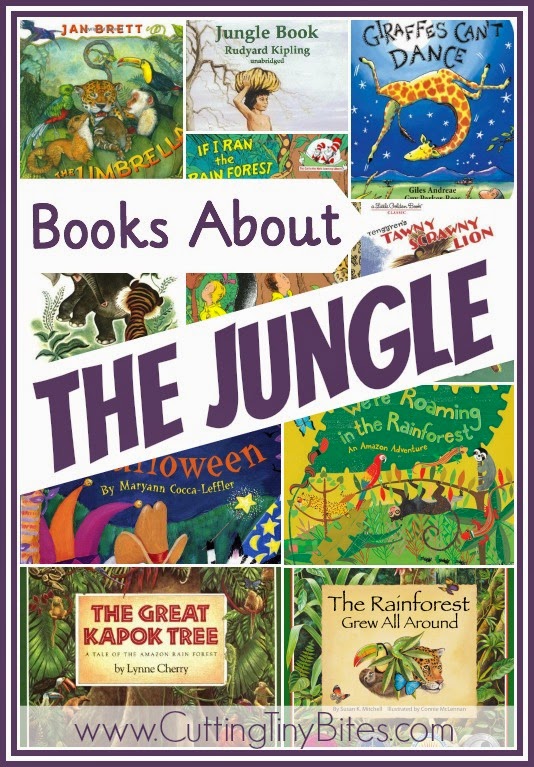  Children's book list of jungle and rainforest books. Reviews of each. Choices for babies, toddlers, preschoolers, and elementary aged children.