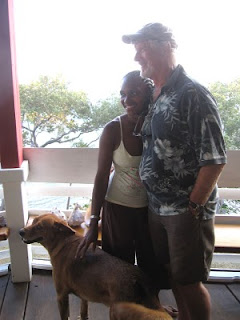 Eric with his wife Sarita and dog Sheba