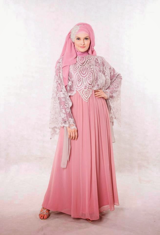 Model Baju Pesta Muslimah Bahan Sifon Cantik