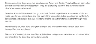 very short story on true friendship with moral