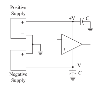 Batteries connection for op-amp dual power supply