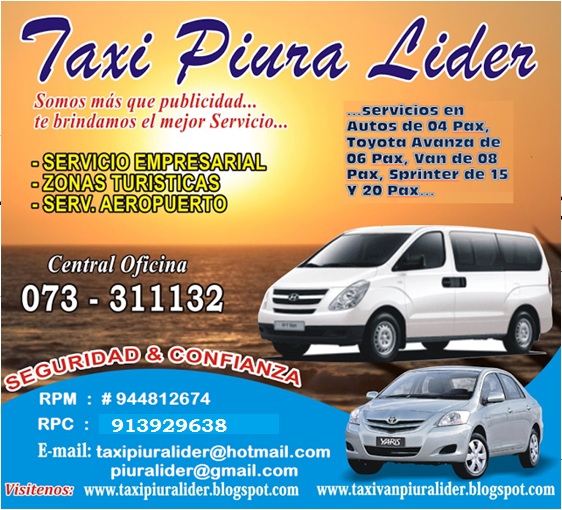  taxi van Piura Lider